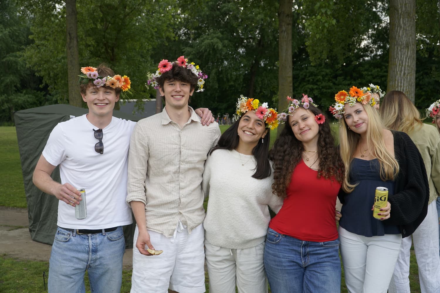 Friends smiling for a group photo