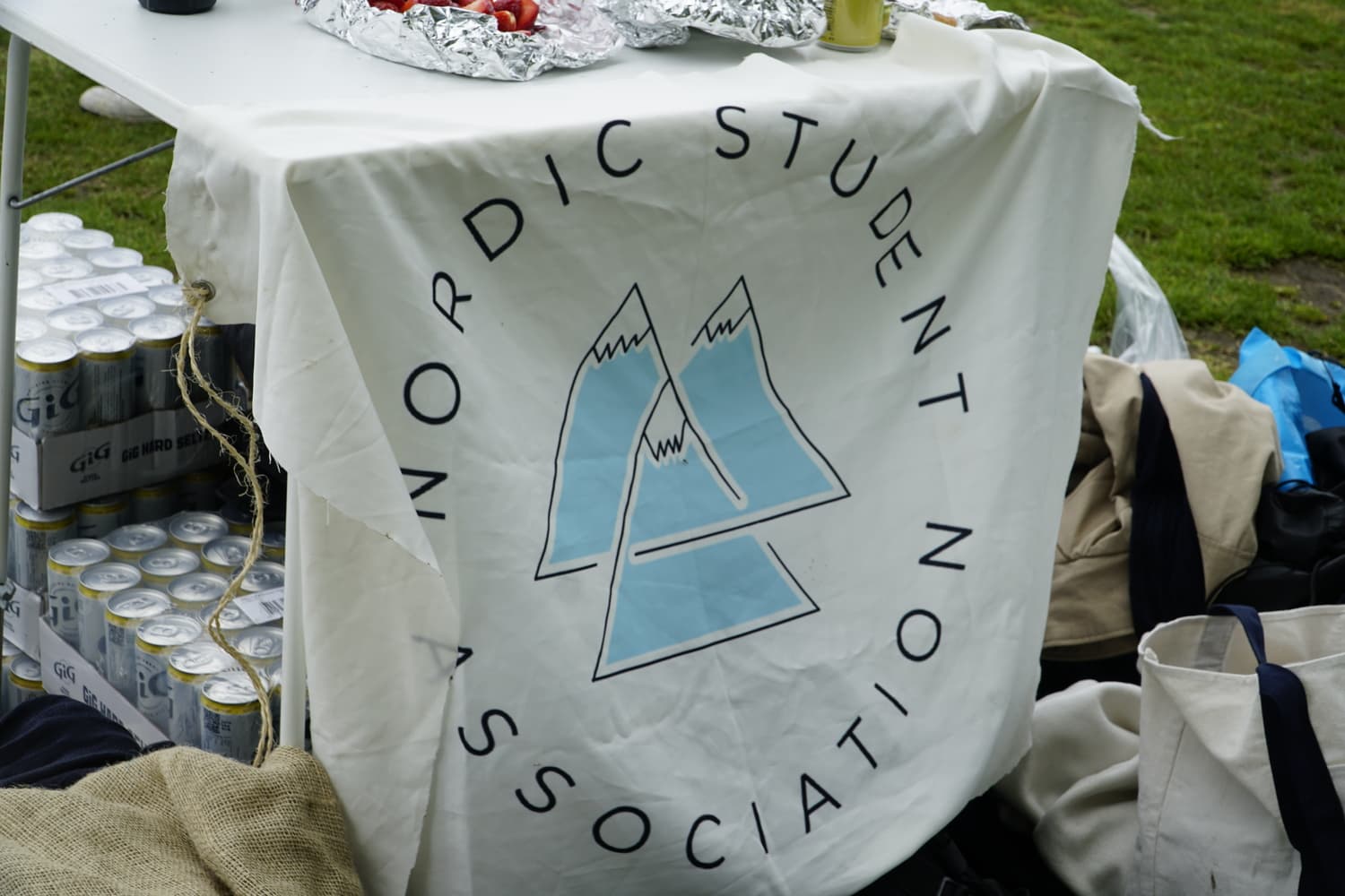 NSA flag or banner being held up